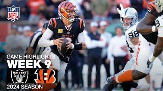 Las Vegas Raiders vs. Cincinnati Bengals | 2024 Week 9 Game Highlights