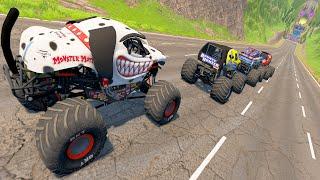 HT Gameplay Crash # 261 | Monster Trucks & Cars vs Epic High Speed Jumps Speed Bumps in Thorny Road