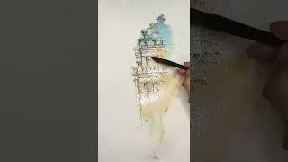 #watercolor #painting #artist #art #speedpaint #lineandwash #inkdrawing #ink #architecture