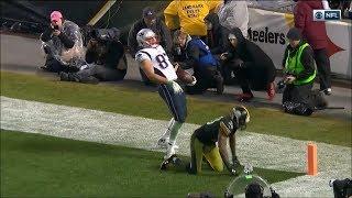 Rob Gronkowski Laughs at Sean Davis Patriots@Steelers