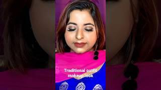 Makeup look that goes with every Indian outfit️ #affordableeyeshadow #affordableglitter #lipstick