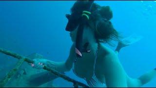 Beautiful Girl Freediving in Ocean With Freediving Fins | Freediving Ep. 1