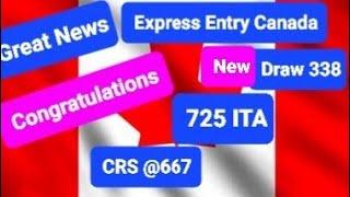 Express Entry Canada II Canada latest express entry  Draw II  725 ITAs  PNP draw I IRCC  PNP Draw