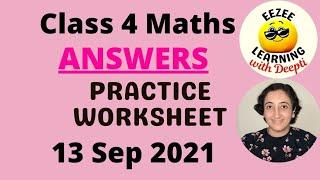 Class 4 Maths Worksheet Answers 13 Sep'21| Add,Subtract,Divide,Multiply,Word Problems| CBSE NCERT