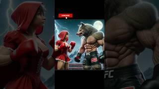 LITTLE RED RIDING HOOD  BIG BAD WOLF Fight for GMA #cute #cat #aiimages #fighting