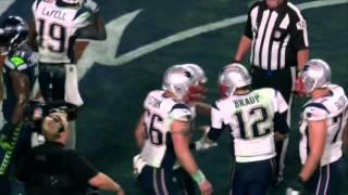 Michael Bennett trips Tom Brady during Superbowl