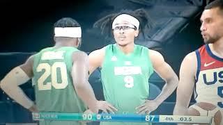 Team Nigeria Defeats Team USA 90-87 In 2020 Olympic Basketball Exhibition Game.