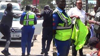 WATCH DRAMA AS EACC ARRESTS ROGUE POLICE OFFICERS AT THE SALGAA BLACKSPOT!