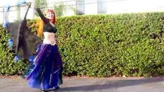 Beautiful young bellydancer Sofia Goldberg. Cute dance practice