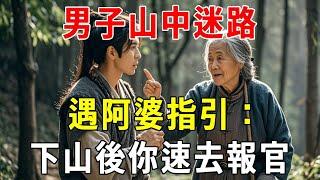 男子山中迷路，遇阿婆指引，阿婆說，下山後你速去報官#蝴蝶飛飛 #民間故事 #奇聞趣事 #古代小說