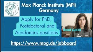 Scientific Positions in Germany | PhD/ Postdoc -Max Planck Institute |Apply now !!!