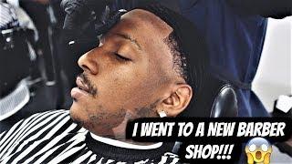 I TRAVELED TO A NEW BARBER SHOP!!! FULL 360 WAVE HAIRCUT/SHAPE UP 7 WEEKS WOLFING!!!