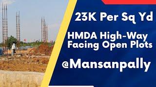 HMDA Open Plots Near Hyderabad, Mansanpally, 23k per Sq Yard, Residential Investment 9652317300