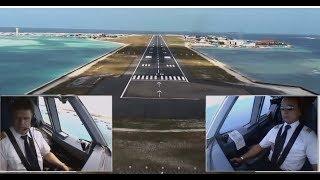 Airbus A330 - Approach and Landing in Malé, Maldives (ENG sub)