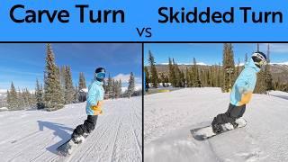 MUST WATCH! Snowboard Turn In Depth Guide: Skid vs Carve Turns