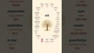 无痛记单词|亲属|D059 #英语 #英语口语 #单词 #单词速记 #中文 #小牛马创作 #中英文 #留学生 #自媒体工具 #短视频工具