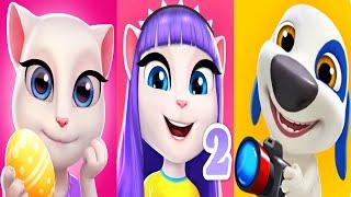 My Talking Angela vs My Talking Hank vs My Talking Angela2 |Angela Dance Hank Photography Episod3932