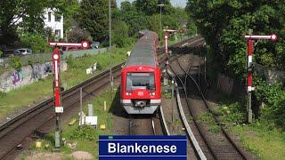 Hamburg-Blankenese. Semaphore signals, 3rd rails and S-Bahn trains