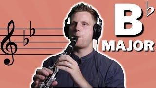 How to PLAY Bb (B Flat) Major SCALE • on CLARINET