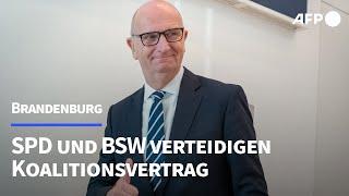 Brandenburg: SPD und BSW verteidigen Koalitionsvertrag | AFP