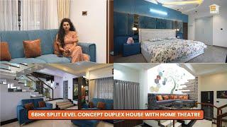 "6BHK Split Level Duplex House with Home Theatre | Exquisite Home Tour!"