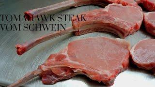 Tomahawk-Steak vom Schwein!   Profi Metzger Ralf