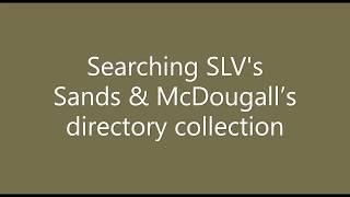 3. Searching Sands & McDougall Directory