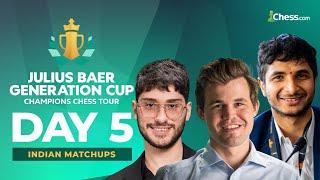 VIDIT, CARLSEN, FIROUZJA IN ACTION | CCT JULIUS BAER GENERATION CUP DAY 5