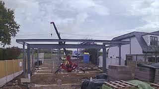 Super fast steel frame assembly time lapse for a house