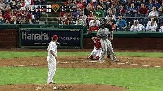 Human Utley bobble heads seen in the stands