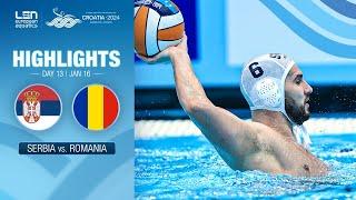 Serbia vs. Romania Highlights | Classifications | European Water Polo Championships 2024