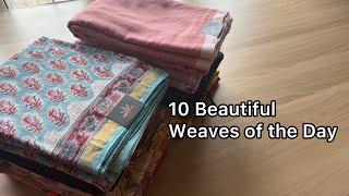 10 Beautiful Weaves of the Day | Shop on www.fabk.in | WhatsApp : 7338872202 #fabksarees #weaves