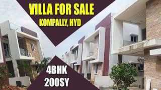 duplex villa for sale in kompally | gated community 4bhk westface  hyderabad alwal bollaram H99PGuru