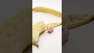 Peel a banana and eat~ #shorts #stopmotion #mukbang #funny #animatio