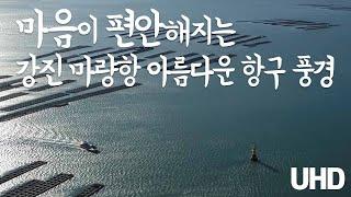 마음이 편안해지는 강진 마량항 아름다운 항구 풍경 드론 항공촬영 [UHD 하늘여행]