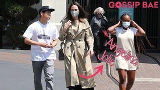 Angelina Jolie goes shopping with Zahara and Pax  - Gossip Bae