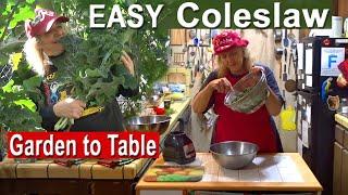 How to Make Coleslaw Homemade from Tree Collard or Cabbage BEST EASY Salad Recipe Garden to Kitchen