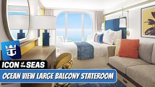 Icon of the Seas | Ocean View Large Balcony Stateroom Tour | Royal Caribbean 2024 | 4k