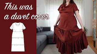 How to make a maxi dress with cowl neck and butterfly sleeves [Tutorial & free pattern]