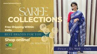 Cotton Linen Saree | Rs 960 only | Latha Textiles