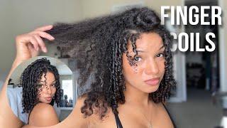 Finger Coils on Natural Curly Hair