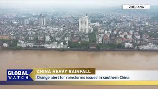 Orange alert for rainstorms issued in southern China