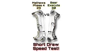 Mathews Phase4 29 vs Bear Execute 30 Short Draw Speed Test By Mike's Archery