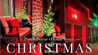 CHRISTMAS FRONT PORCH DECORATE WITH ME | HOUSE RESET FOR CHRISTMAS 2024 ​⁠@tiahnamrose