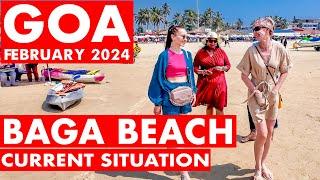 GOA | BAGA BEACH - FEBRUARY 2024 | BAGA MARKET | GOA VLOG | SITUATION UPDATE |  WATERSPORTS, SHACKS