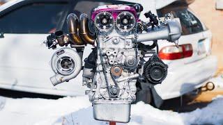 Fully Building 500WHP Turbo LS VTEC Engine | Extremely Satisfying