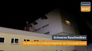 BAD HERSFELD: Schwarze Rauchwolken - Großbrand im Industriegebiet am Europakreisel