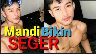 Mandi bareng Rezafikkk bikin seger‼️