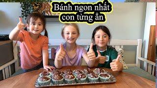 631 | Julia cùng bạn học trổ tài làm bánh muffin sô cô la siêu ngon | Anh Thư family