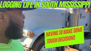 Logging Life in South Mississippi|| I have to make a DIFFICULT choice #truck driver  #vlog@kedsum